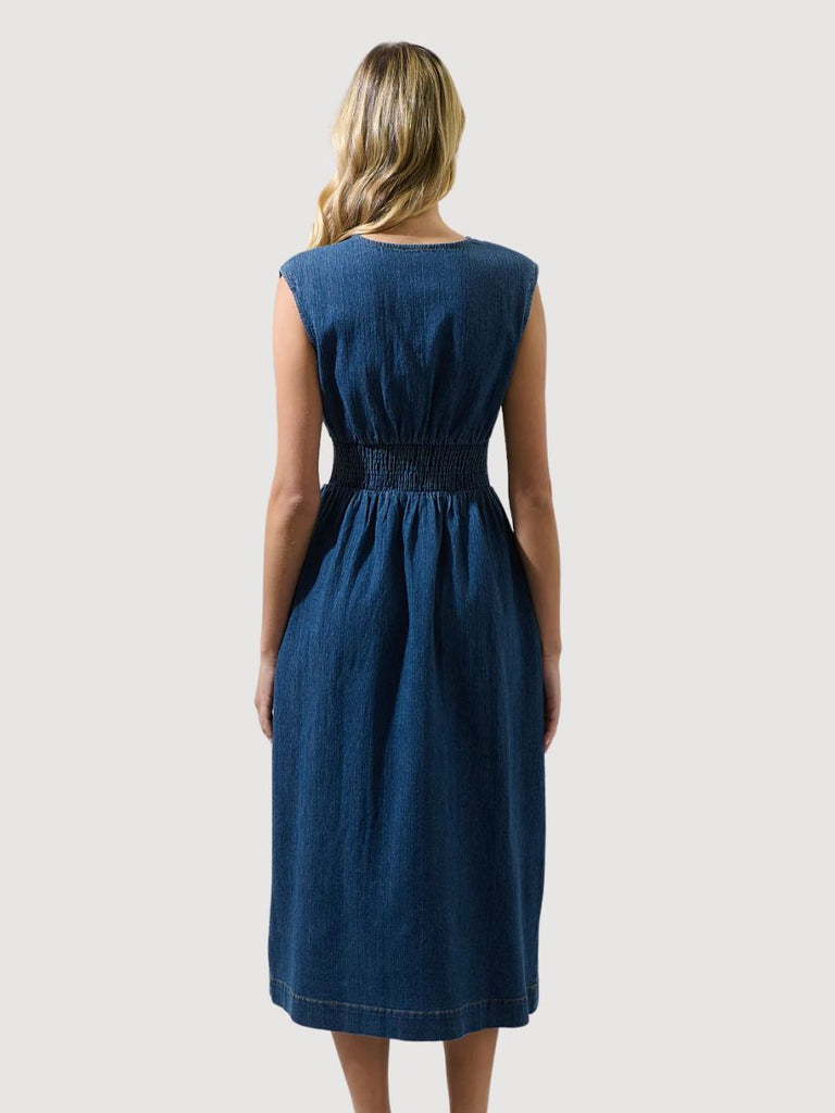 Chic Chambray Midi Dress