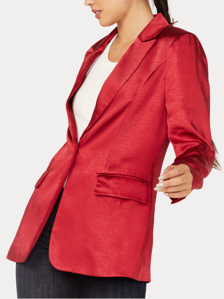 Satin Blazer Red