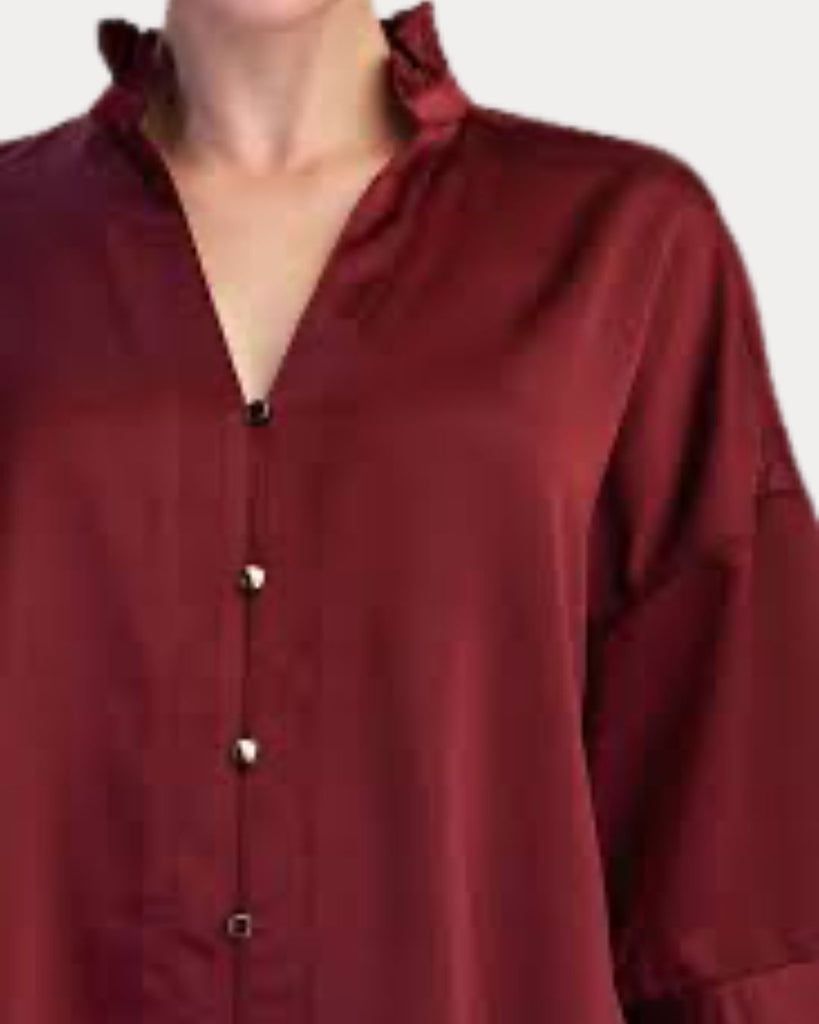 Burgundy Button Down