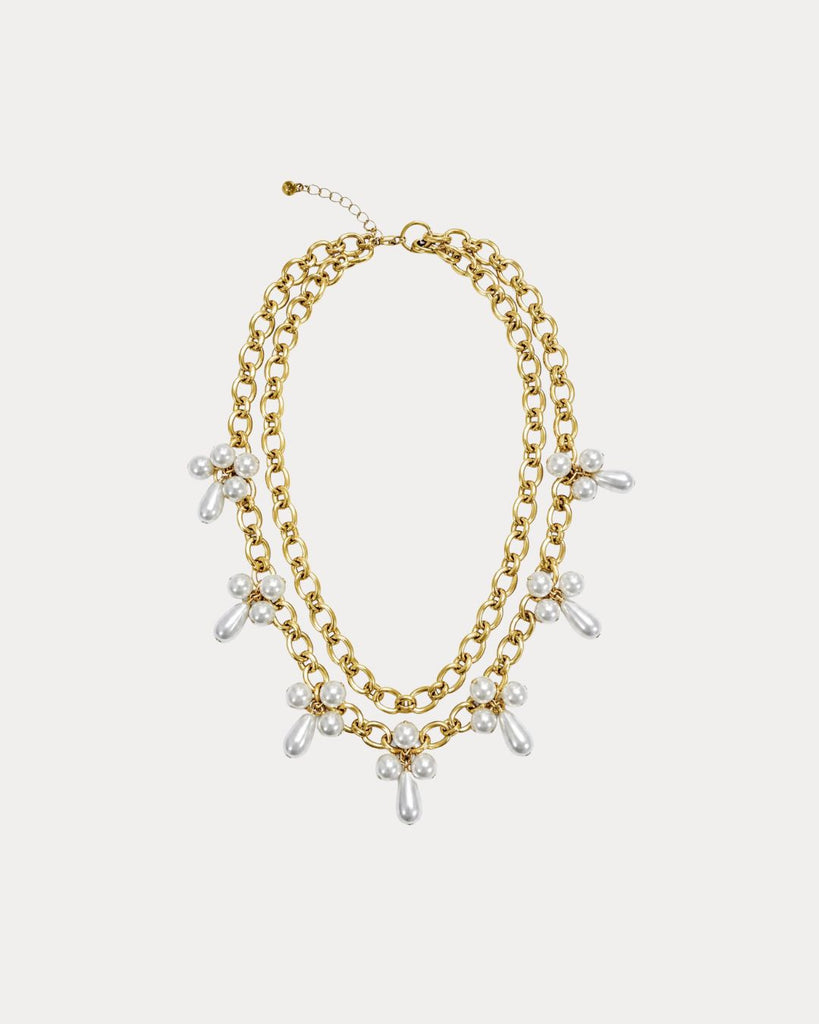 Pearl Cluster Cahrm Necklace