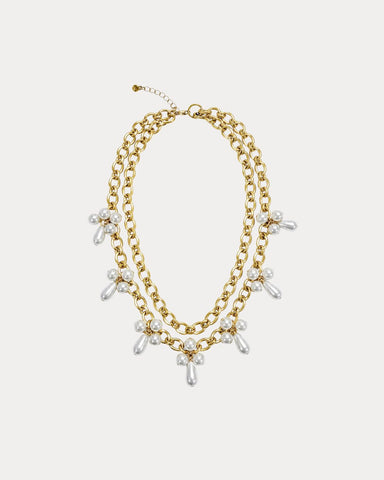 Pearl Cluster Cahrm Necklace