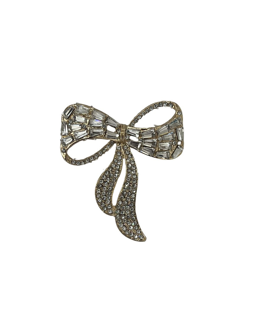 Crystal Bow Brooch
