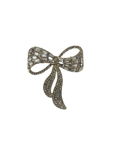 Crystal Bow Brooch