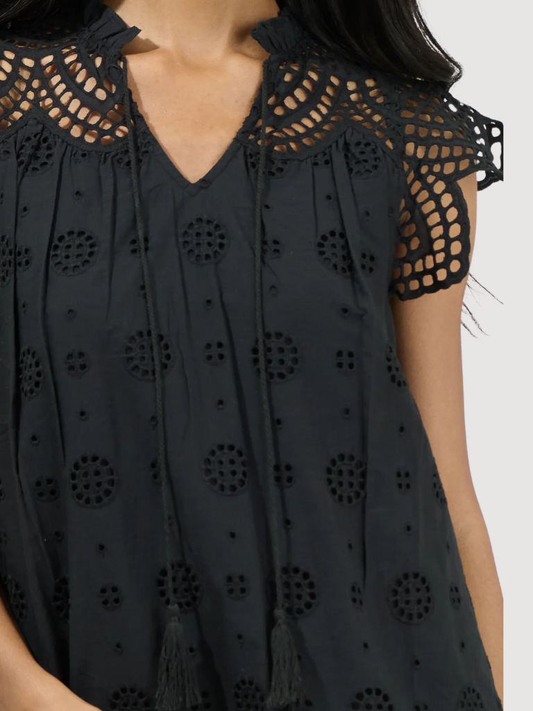 Finna Lace Tassel Tie Top