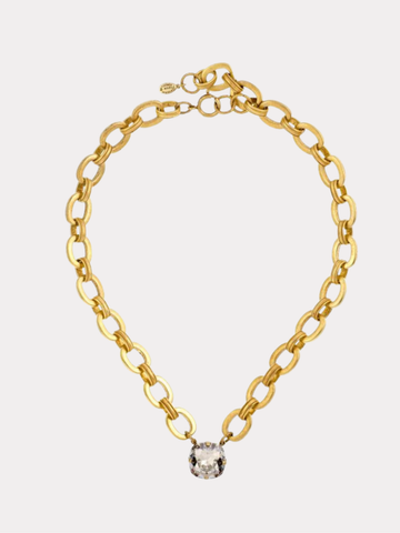 Glamour Chunk Necklace Crystal