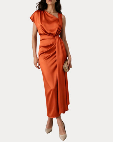 Rust Asymetrical Dress