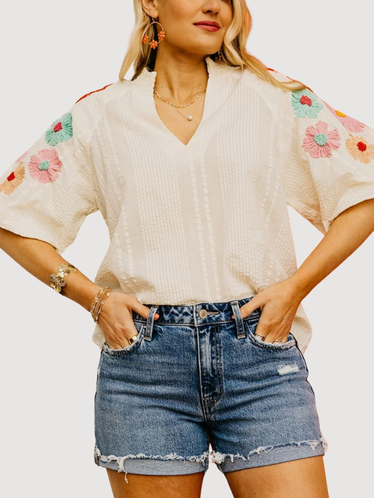 Embroidered Bloom Blouse