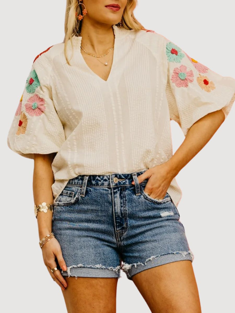 Embroidered Bloom Blouse