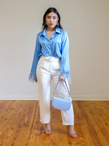 Michelle Feather Blouse Blue