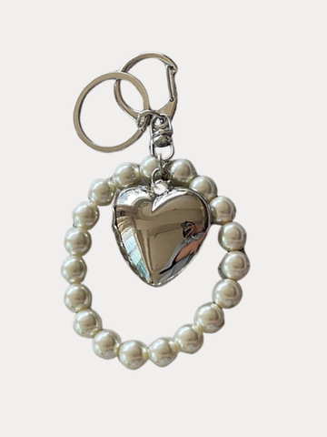 Kindred Heart  Keychain Silver