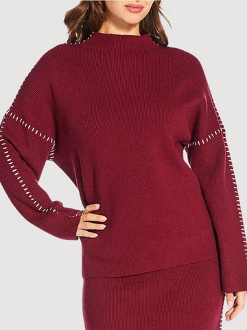 Burgundy Stitch Sweater