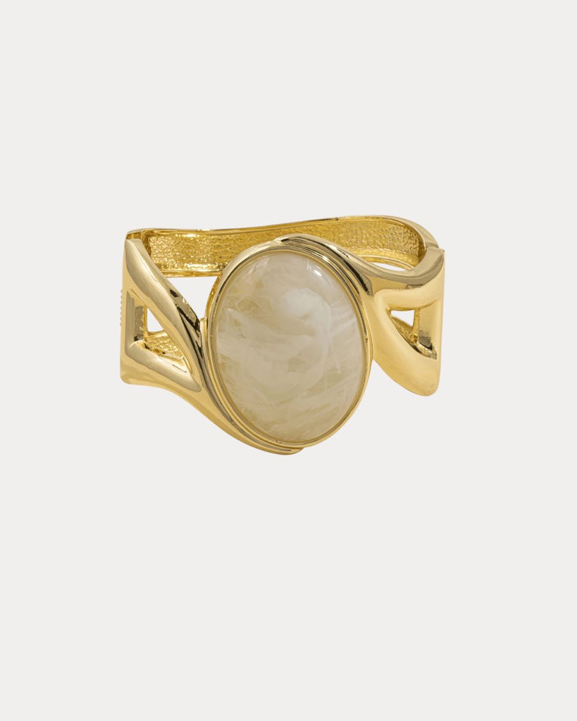 Oval Cabochon Loop Cuff Bracelet