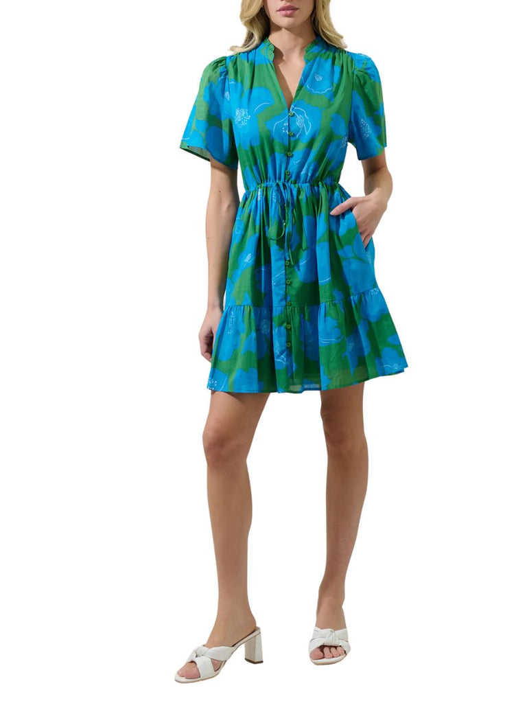 Rori Floral Amo Button Mini Dress