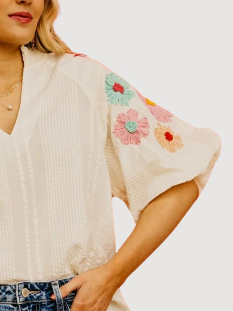 Embroidered Bloom Blouse