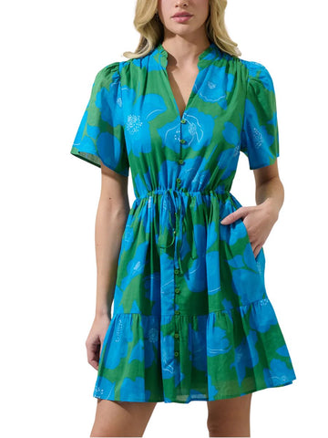 Rori Floral Amo Button Mini Dress