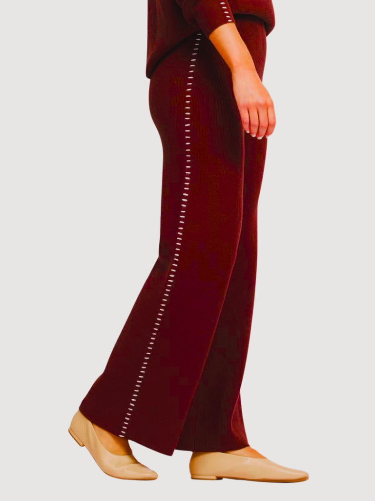 Burgundy Stitch Pants