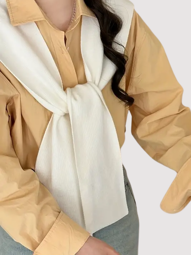 Knotted Shawl Off White