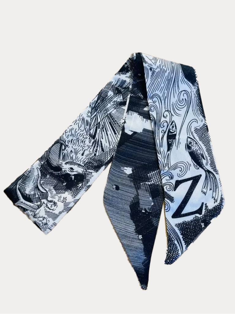 Printed Initial Scarf
