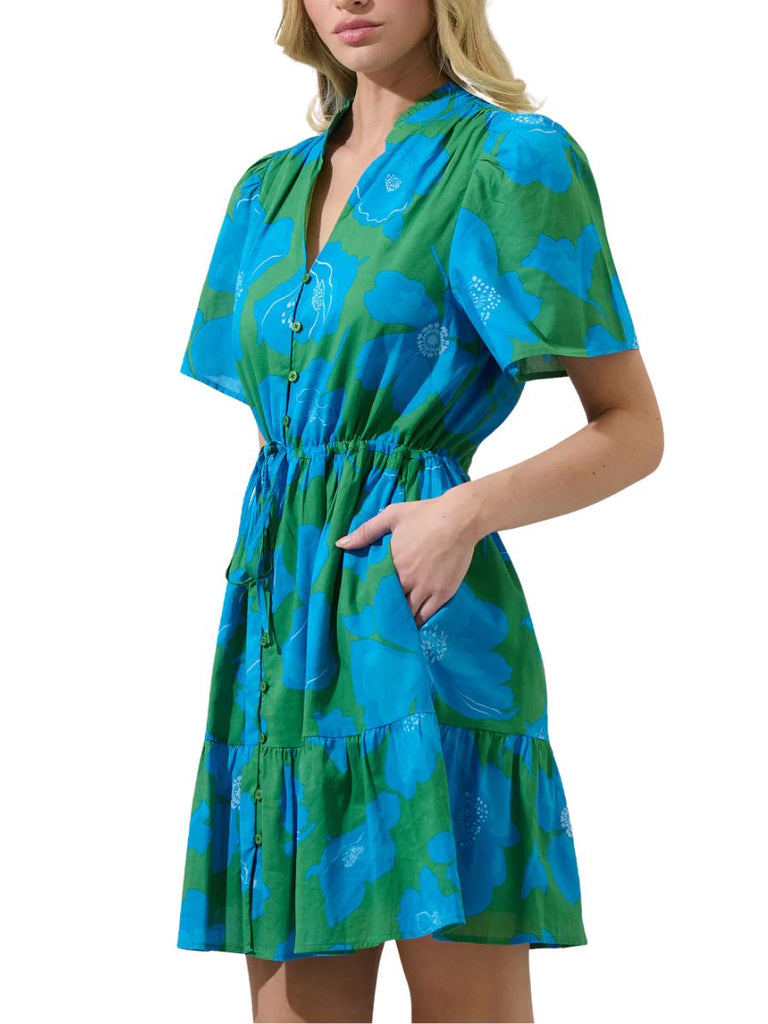 Rori Floral Amo Button Mini Dress