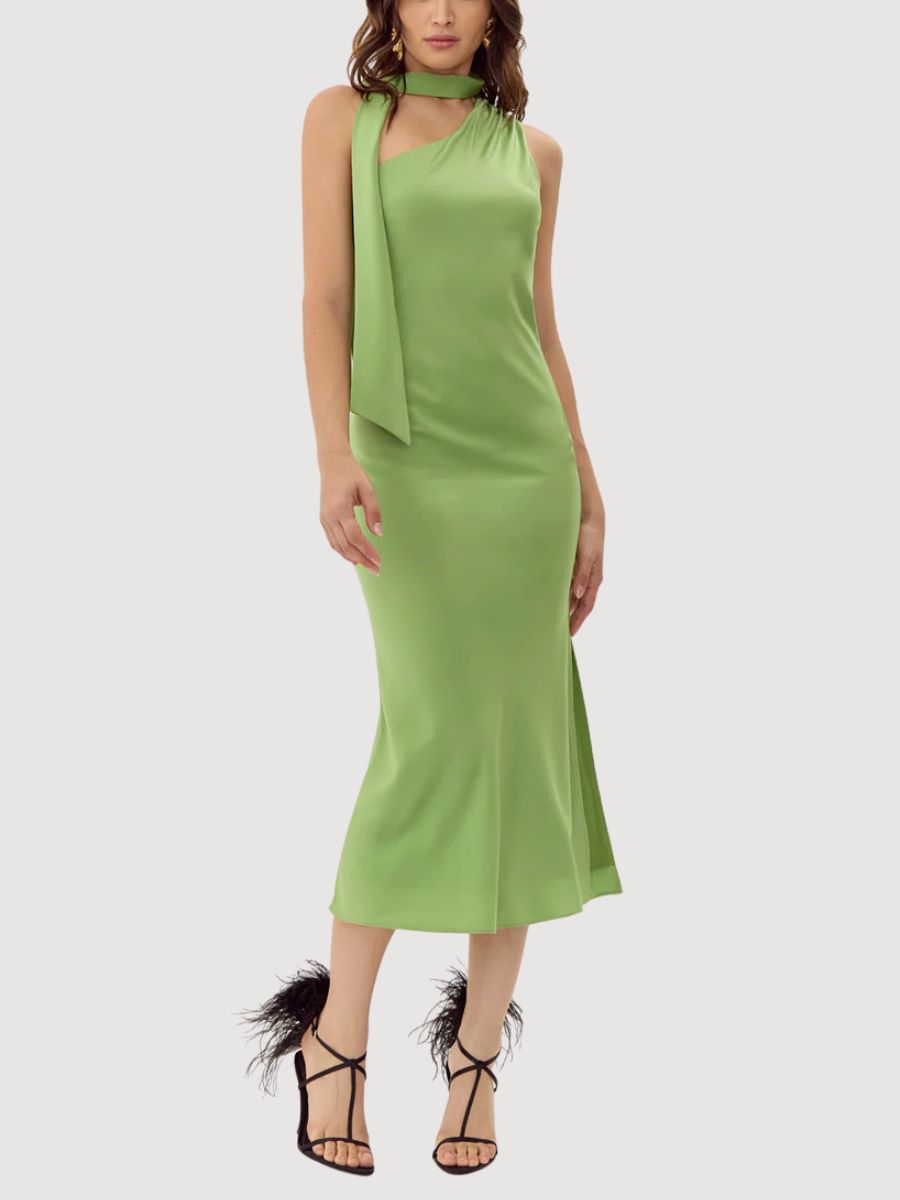 Saffron Halter Midi Dress | Greylin Collection XL / FERN GREEN Saffron Halter Midi Dress | Greylin Collection XL / FERN GREEN