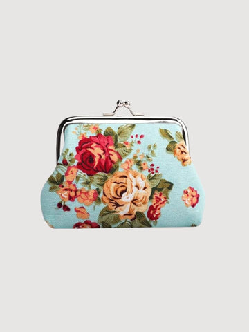 Garden Floral Coin Purse Blue
