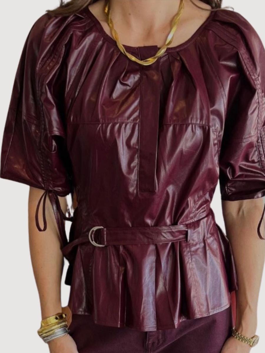 Burgundy Faux Leather Small