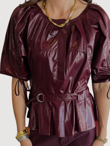 Burgundy Faux Leather