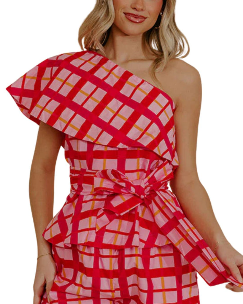 Darcy Checkered One Shoulder