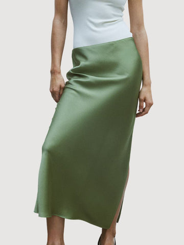 Sage Satin Maxi