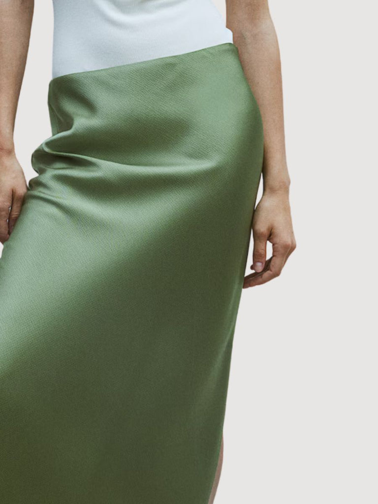 Sage Satin Maxi