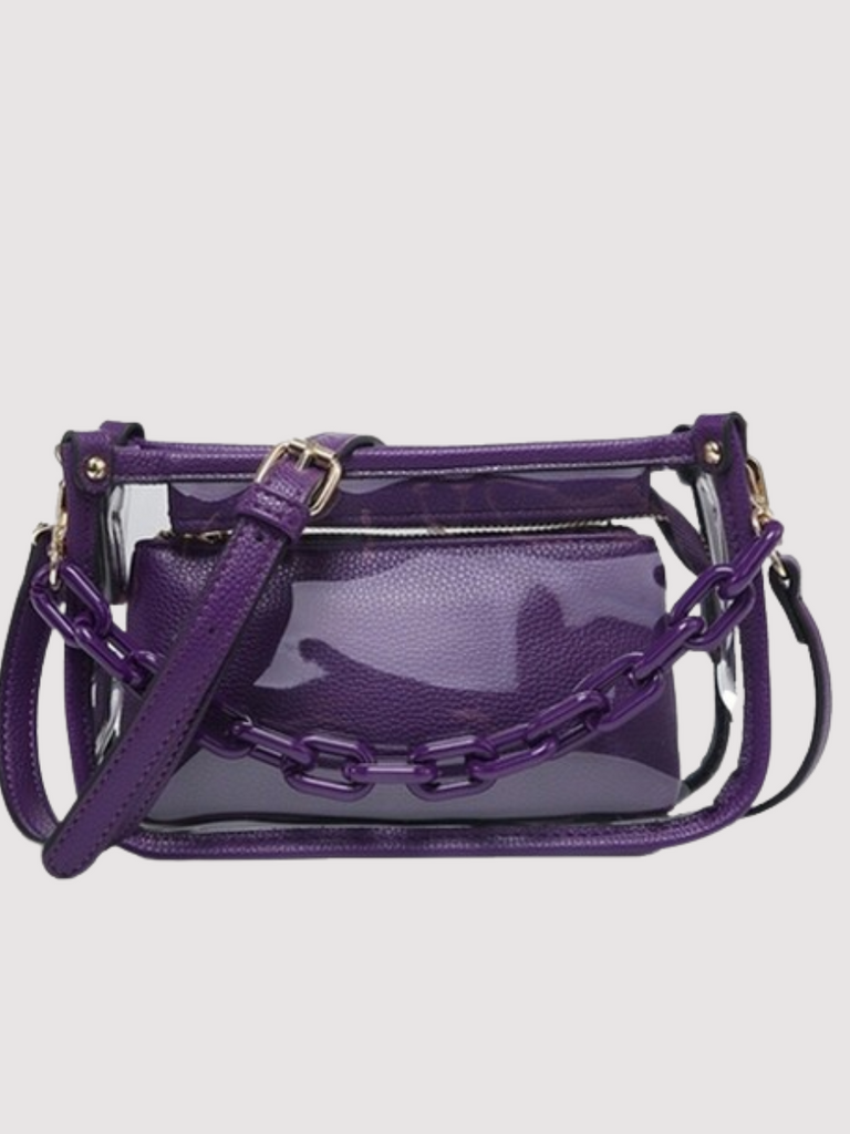 Jessica Purple Clear Crossbody