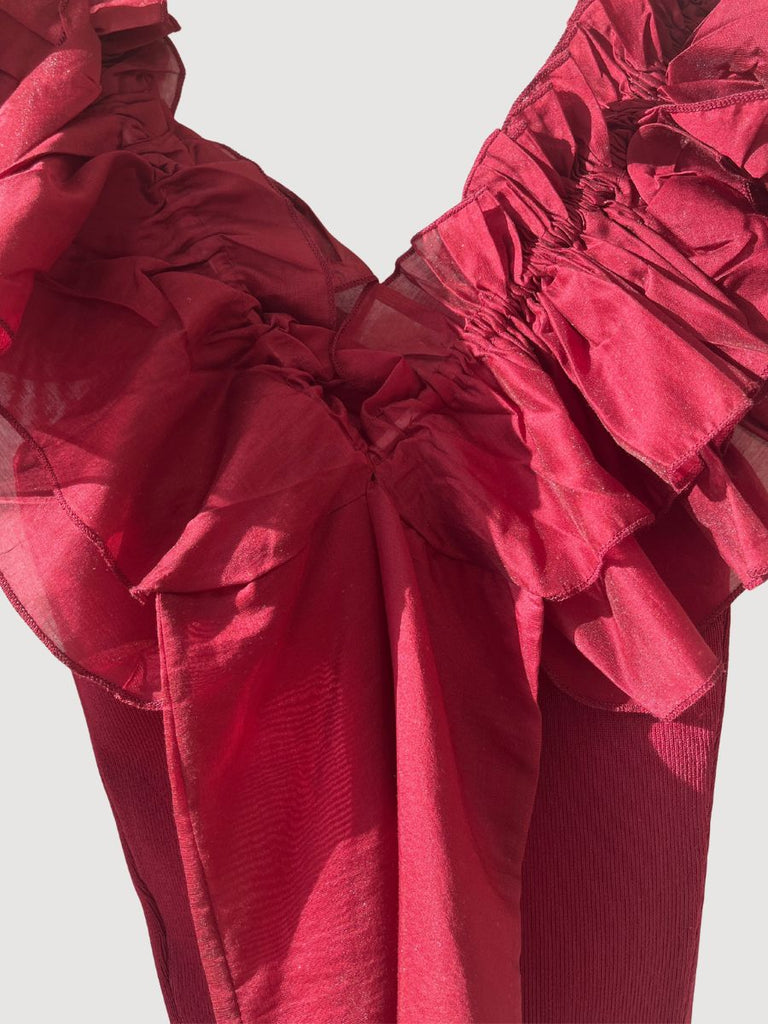Burgundy Ruffle
