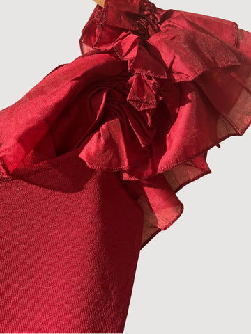 Burgundy Ruffle