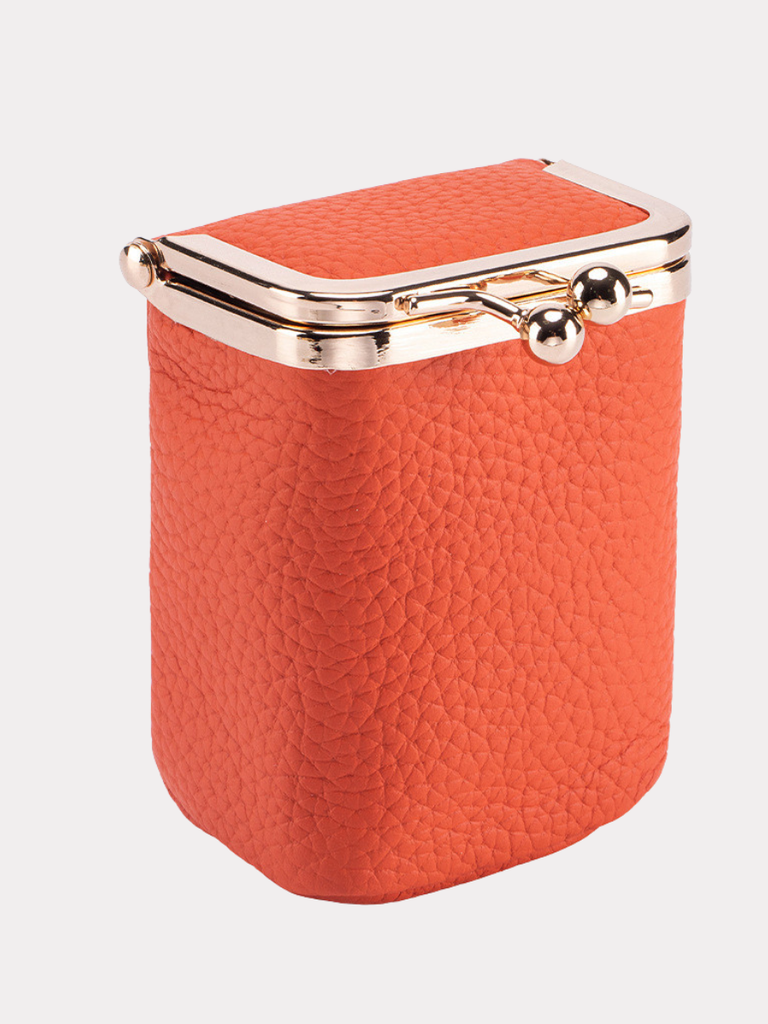 Leather Pocket Wallet Orange