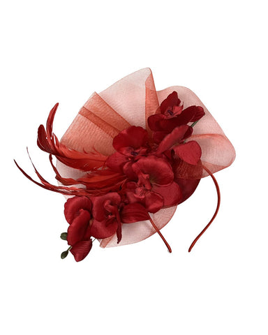 Red Orchid Fascinator