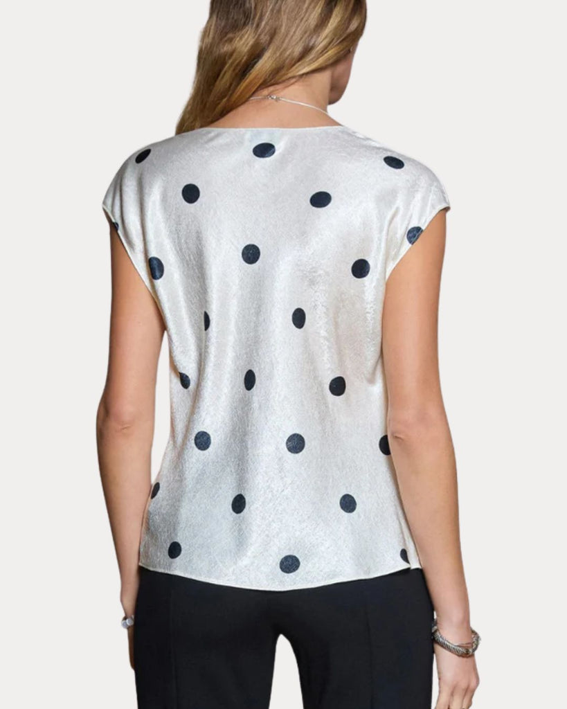 Polka Dot Satin Effect Blouse