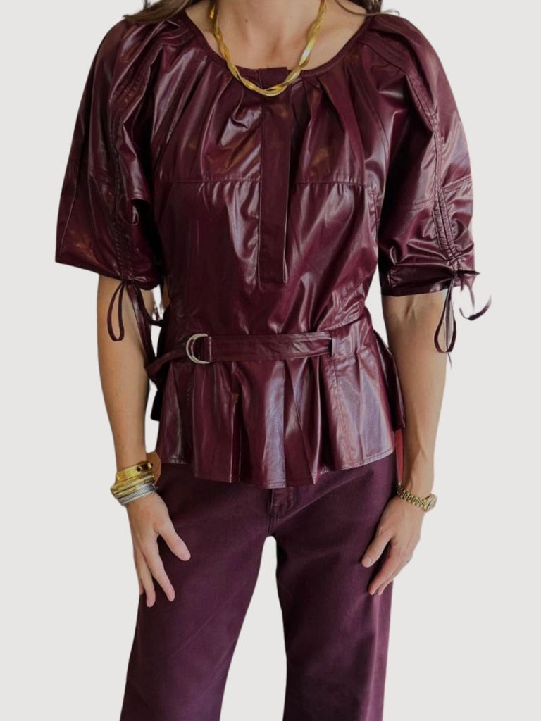 Burgundy Faux Leather