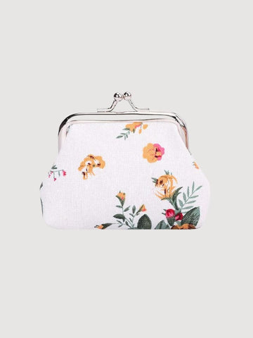 Garden Floral Coin Purse White