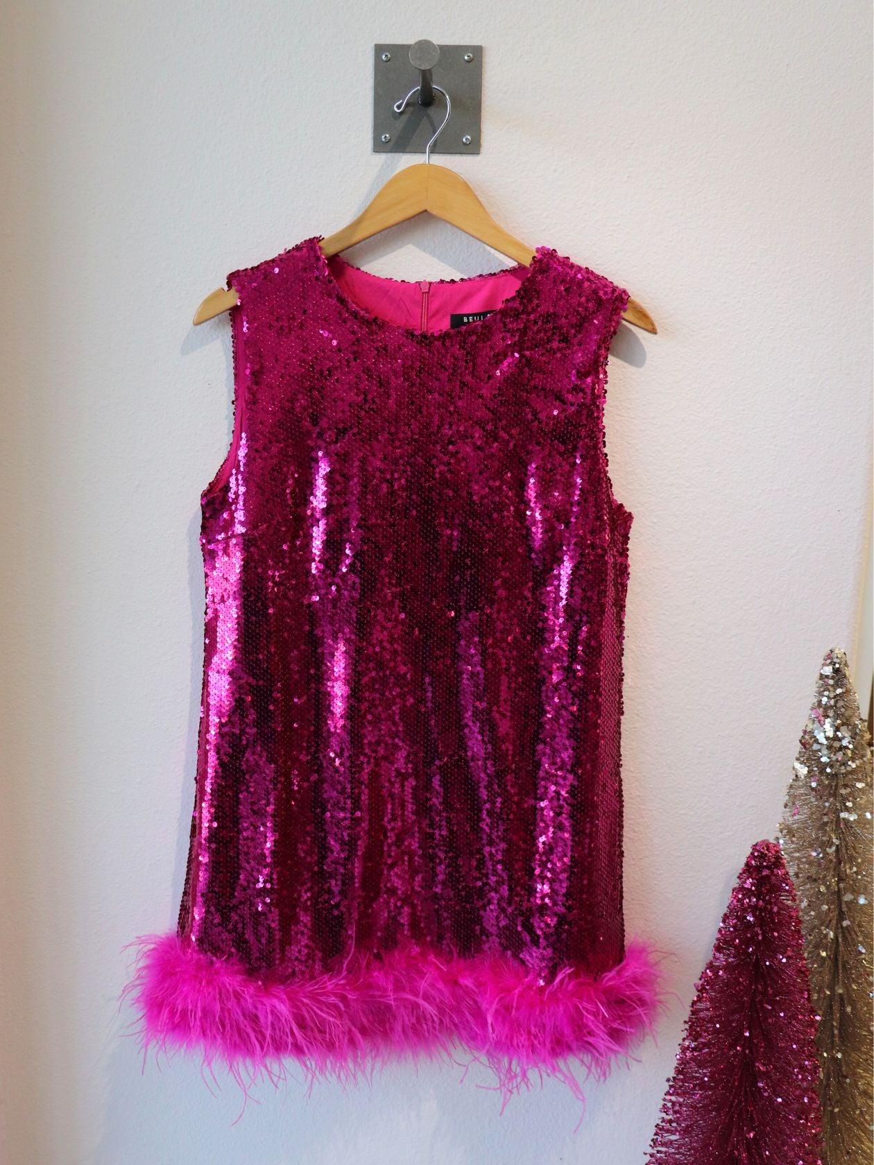 Fuchsia Sequin Mini Dress Medium Fuchsia Sequin Mini Dress Medium