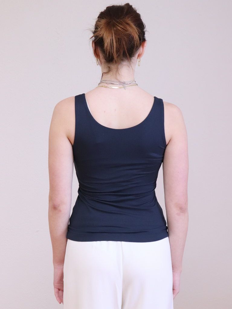 Butter Fabric Round Tank Nocturnal Navy