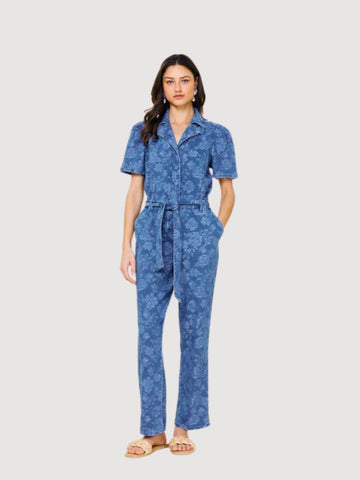 Denim Jacquard Jumpsuit