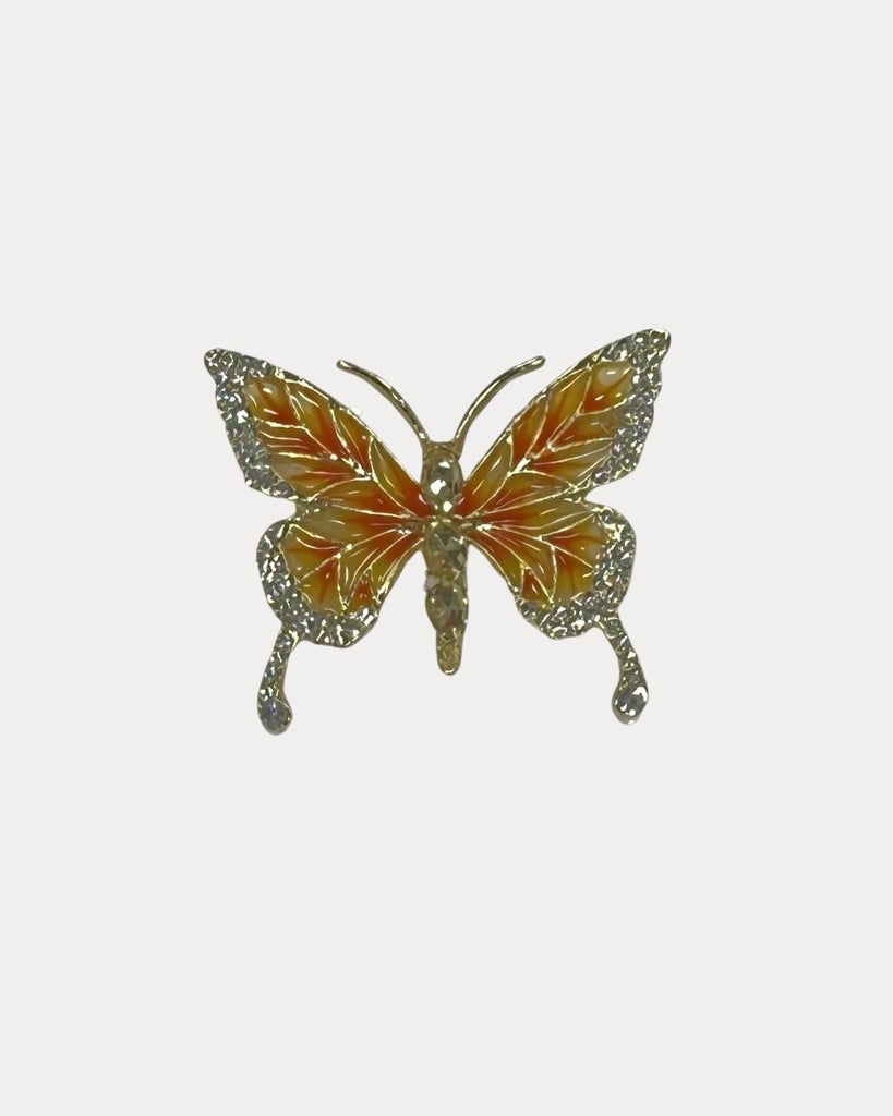Enamel Buttefly Brooch Yellow