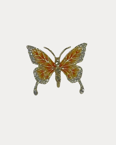Enamel Buttefly Brooch Yellow