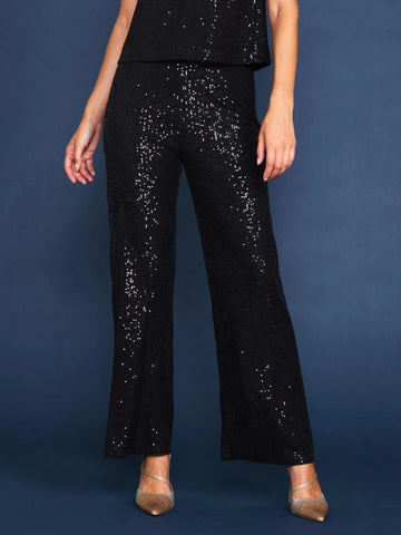 Sequin Flared Pants Black