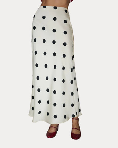 Polka Dot Satin Effect Midi