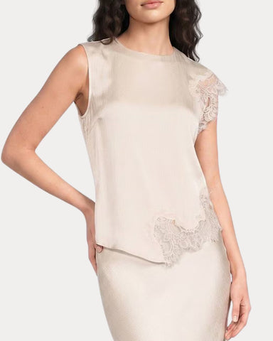 Ivory Lace Asymetrical Top