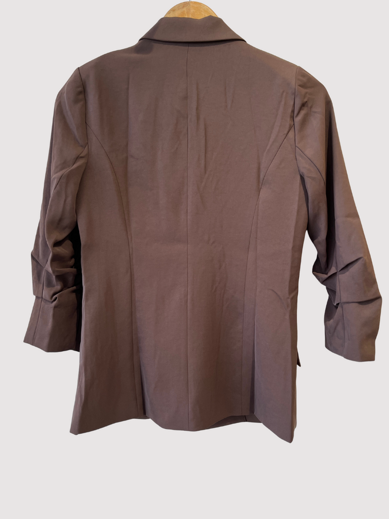 Shirred Sleeve Blazer Espresso