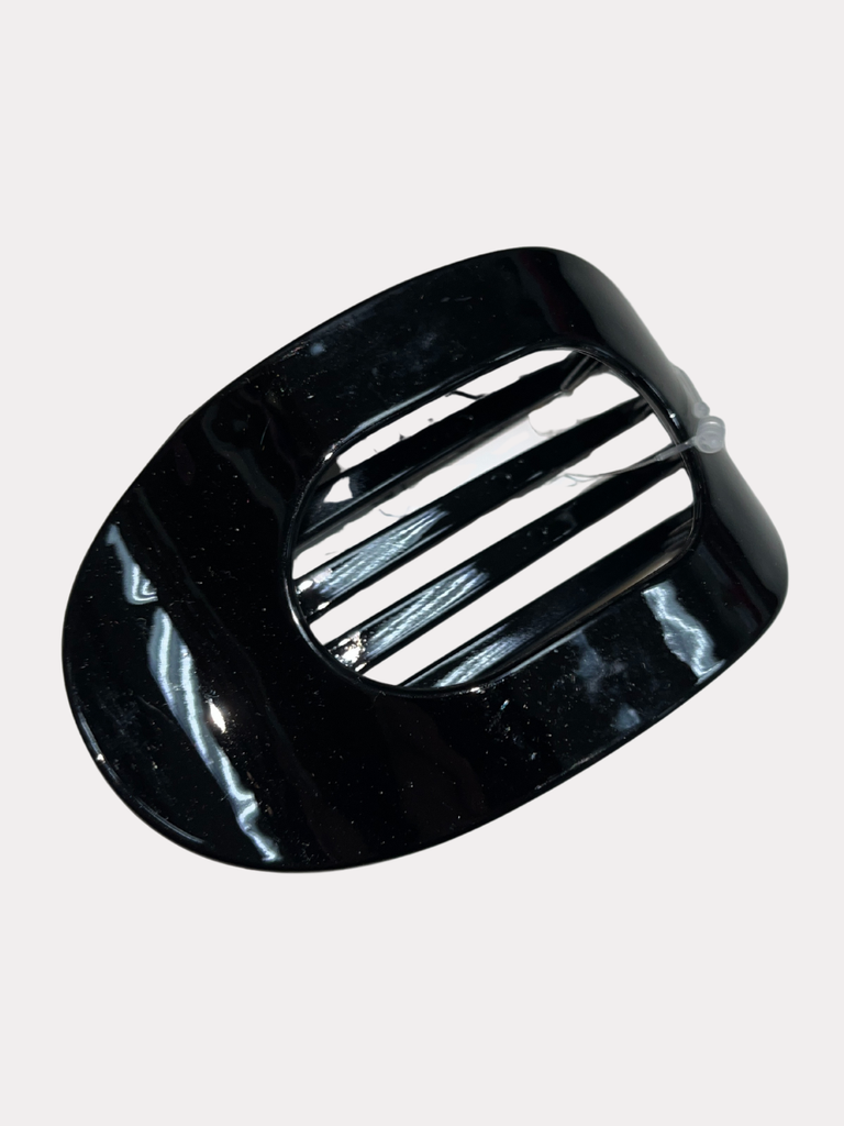 Oval Flat Hair Clip Black