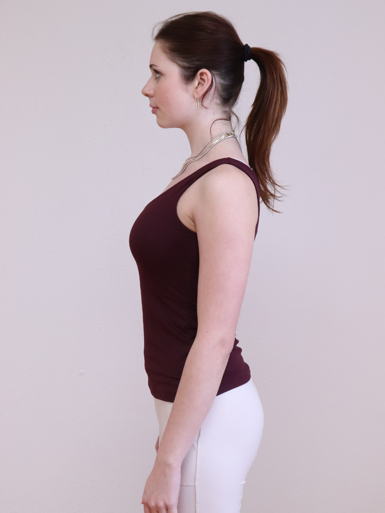 Butter Fabric Round Tank Cassis