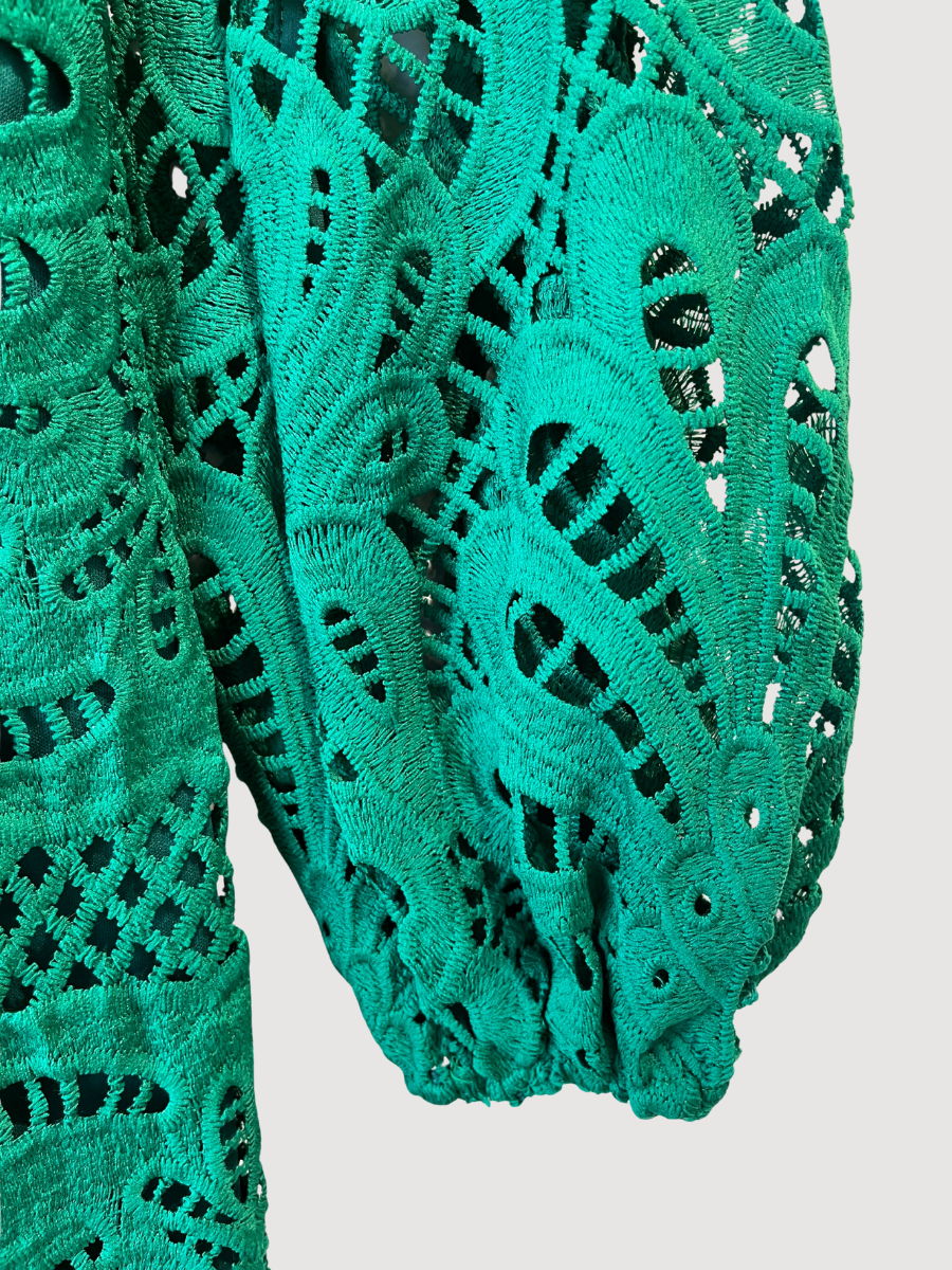carson midi dress Carson Lace Puff Sleeve Midi Dress Green / Small